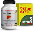 Liver Ultra Gold Extra Strength Supplement 60 Veggie Capsules Natural Liver Support with Milk Thistle Beetroot Artichoke 30 Day Supply (5)