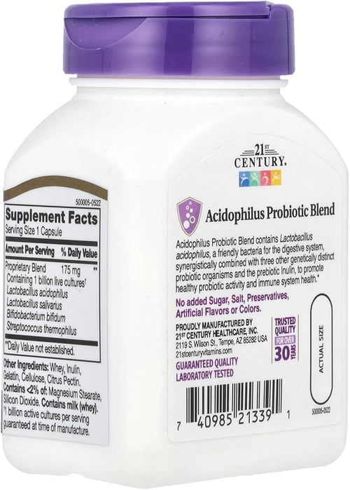 21st Century Acidophilus High-Potency 100 Capsules (Value Pack of 3)