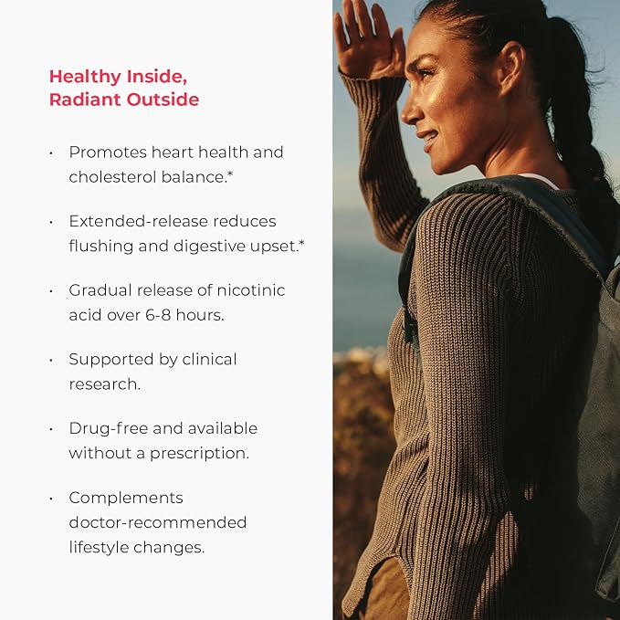 ENDUR-ACIN - Niacin B3 - ER (Extended Release) 750 mg - Nicotinic Acid - Healthy Heart &amp Cholesterol Balance Supplement - Low-Flush High-Potency Niacin with 4–8 HR Timed-Release Matrix - 200 Table