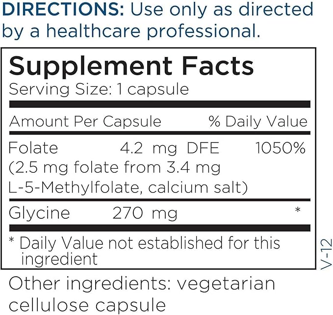 Metabolic Maintenance L-Methylfolate 2.5 mg - Supports a Healthy Mindset - Active Folate for Methylation Support &amp Biochemical Reactions - Highly Bioavailable - 90 Servings - 90 Capsules
