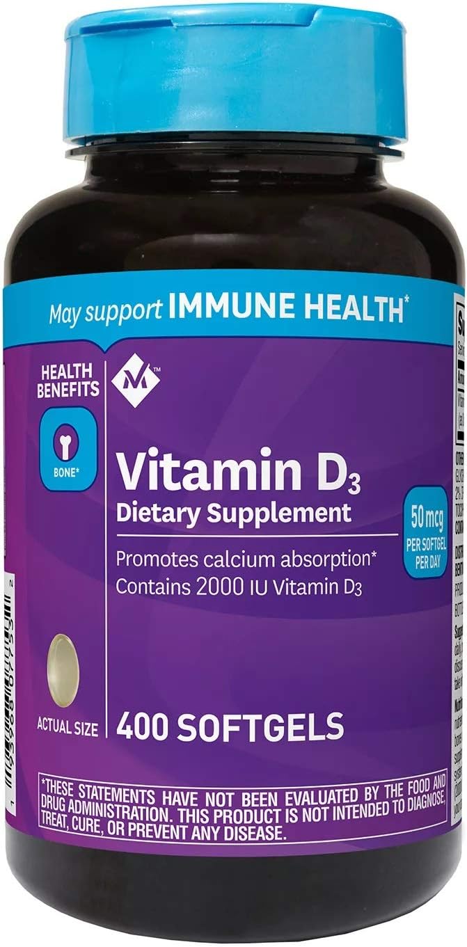 Members Mark Vitamin D3 50 mcg (2000 IU) Dietary Supplement (400ct) (Pack of 4)
