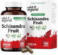 Wild &amp Organic Schisandra Extract Capsules 1000 mg - Mood &amp Relaxation Support - Natural Schisandra Supplement - Vegan No Fillers Non-GMO - 180 Count