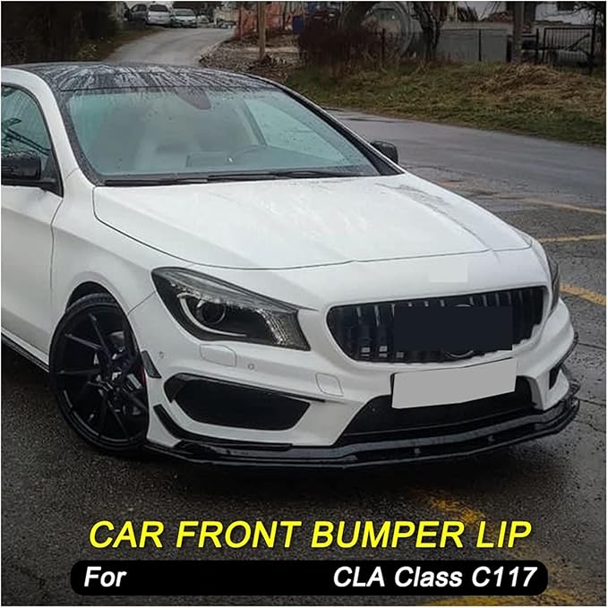 Front Bumper Separation Lip Spoiler Diffuser Protective Cover. Compatible for Benz CLA C117 Grade CLA200 260 CLA45 AMG 2013-2015 (Color : Gloss Black)