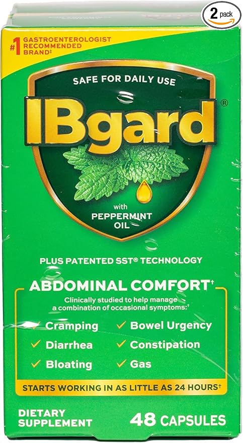 IBgard Gut Health Supplement Peppermint Oil Capsules for Abdominal Comfort 96 Capsules