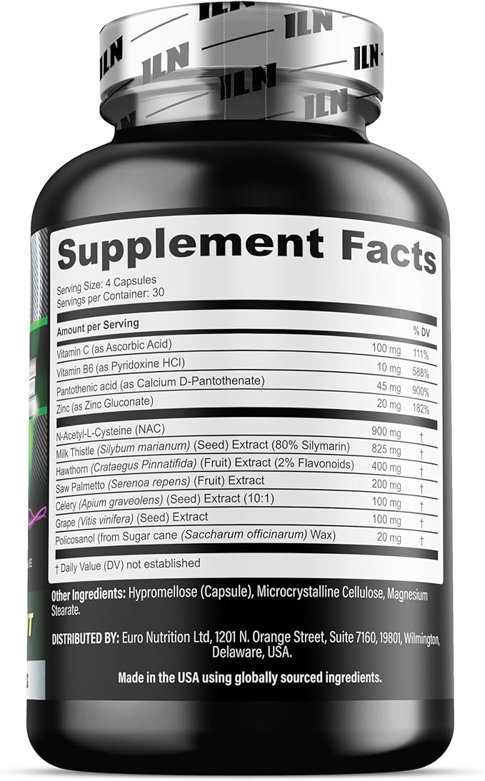 Iron Labs Nutrition: Cycle Support Plus NAC (N-Acetyl-L-Cysteine) - On Cycle Support Supplements for Men - N Acetyl L Cysteine and Milk Thistle (120 Capsules)