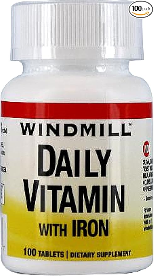 Windmill Daily Vitamin Tablets with Iron 100 Tablets (Pack of 3)