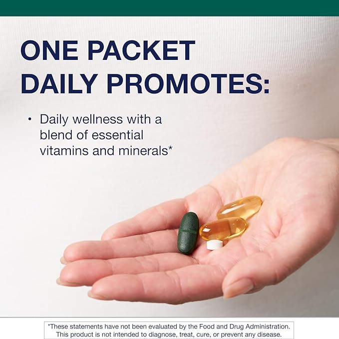 Metagenics Wellness Essentials Daily Packs - Multivitamin &amp Omega-3 Packets with Vitamins A C D E &amp B - Supports Heart Brain Immune &amp Bone Health* - Non-GMO Gluten-Free - GMP Certifi