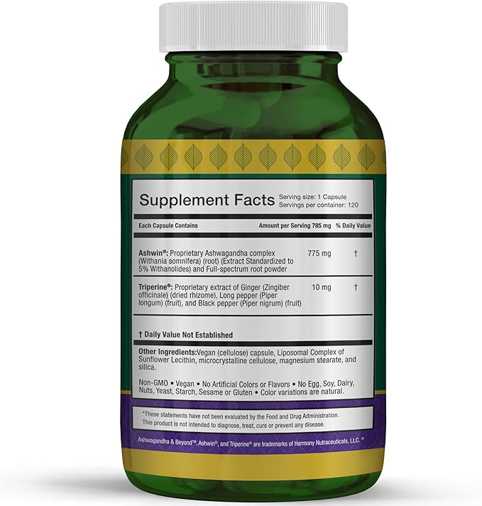Ashwin® Liposomal Ashwagandha High Potency Root Extract for Stress Resilience &amp Vitality with Triperine® Absorption Complex – Dr. Gumman’s Clinical‑Grade – 120 Vegan Capsules – Made in USA