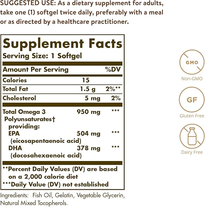 Omega-3 950 mg Solgar 50 Softgel