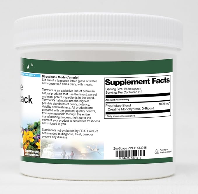 Terravita D-Ribose Creatine Stack Powder (4 oz ZIN: 513916) - 3 Pack
