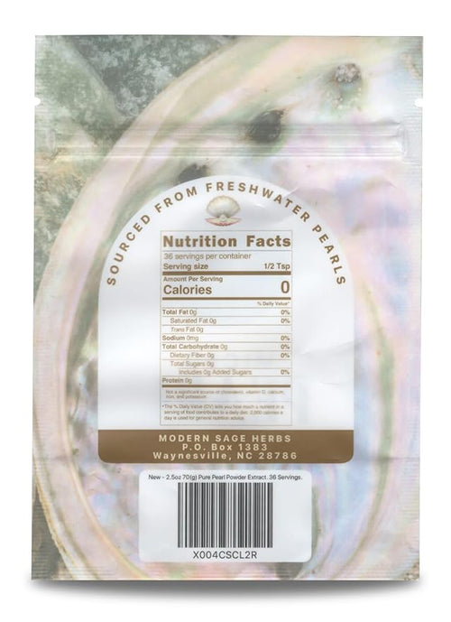 2.5oz Pure Pearl Powder 10:1 Super Concentrated Extract. 36 Servings. Supplement for Collagen Anti-Aging and Antioxidant production. Supports Skin Eyes Nails Radiant Beauty by Modern Sage Herbs.