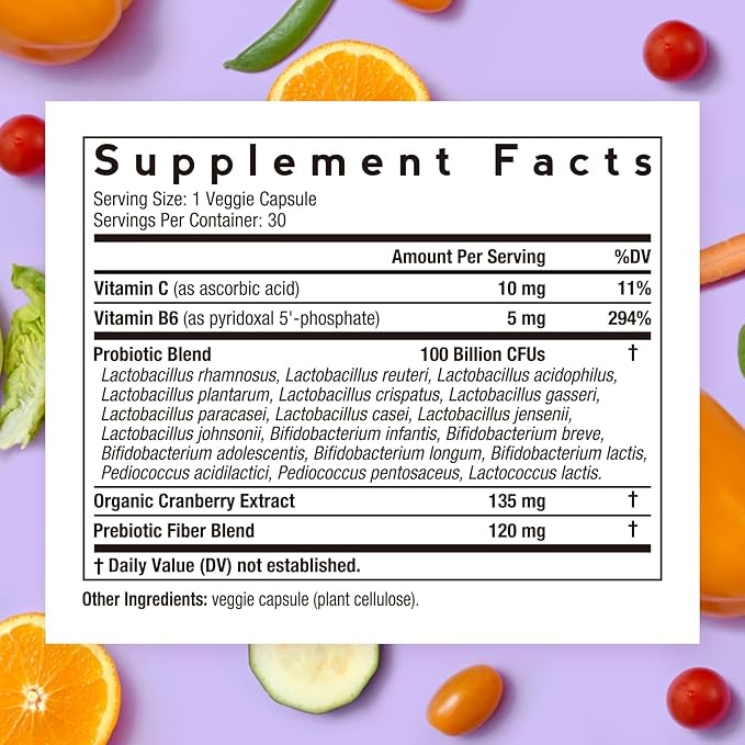 Doctor's Recipes Women’s Probiotics + Ultra Vitamin B Complex Bundle 100 Billion CFU with 18 Probiotic Strains Prebiotics Cranberry &amp Complete B Vitamins Daily Wellness Support Vegan Capsules