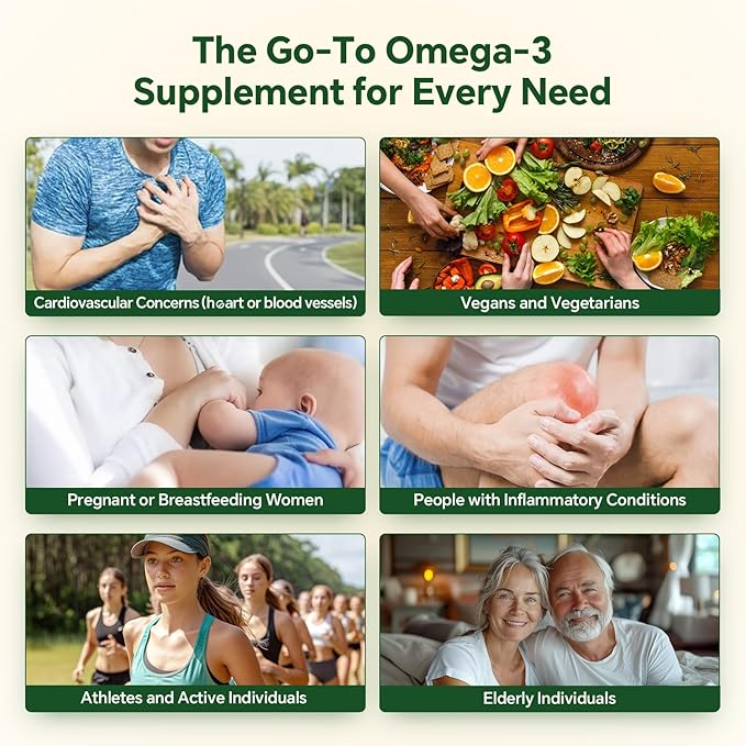 Vegan Omega 3 Gummies 1200mg - Dual Layer - Fish Oil Alternative Marine Algae Omega 3 Supplement DHA 600mg EPA 400mg with AstaxanthinSugar Free60 Cts