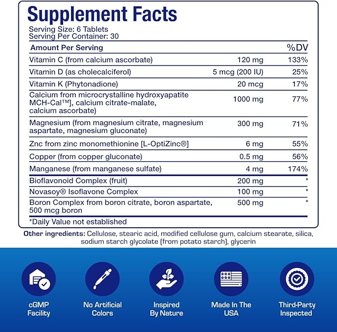 Clinical Calcium Complex Bone Supplement - Restorative Calcium Magnesium Zinc D3 Supplement for Bone Health Strength &amp Density Support with Antioxidant Bioflavonoids - High Absorption - 15 Serving