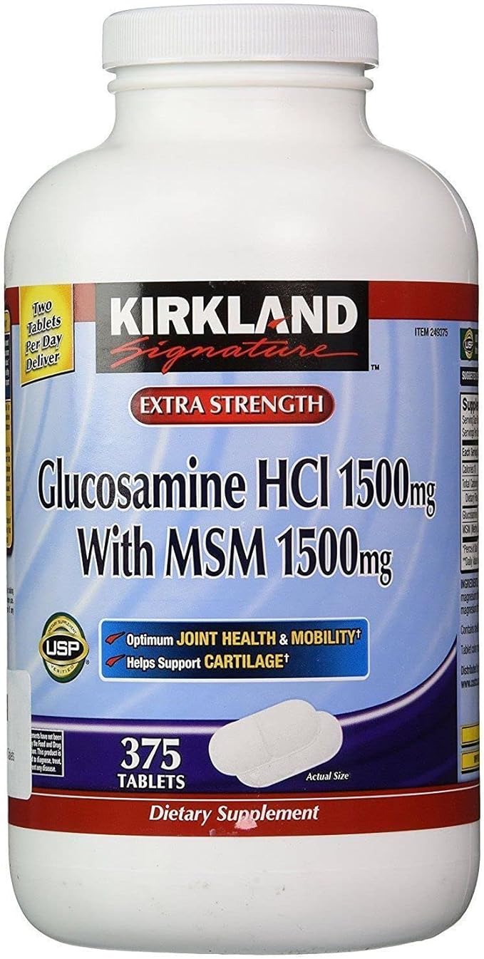 Kirkland Signature Glucosamine with MSM 375 Tablets