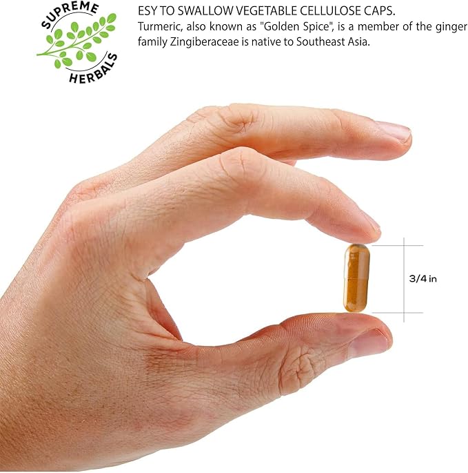 100% Raw and Organic Turmeric Curcumin Capsules. Certified Organic Gluten-Free Non-GMO and Caffeine-Free. Enhanced with Garlic Ginger and Black Pepper 500mg 120 Vegan Capsules