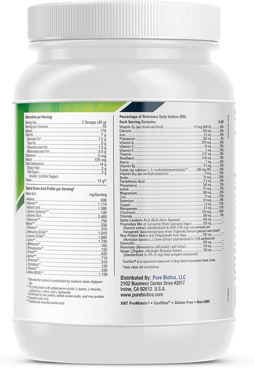 Advanced InflamaCare Protein Powder – Plant-Based Gut &amp Immune Support | 13g Vegan Protein with L-Glutamine Curcumin Turmeric &amp Prebiotics | Pineapple-Banana Flavor