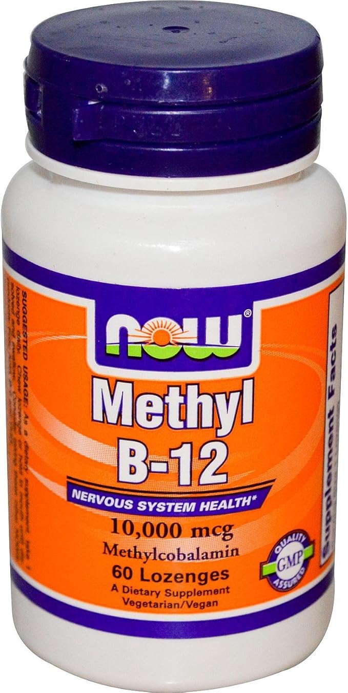 NOW Foods Methyl B12 - Extra Strength Methylcobalamin - 10000 MCG (60 Lozenges)