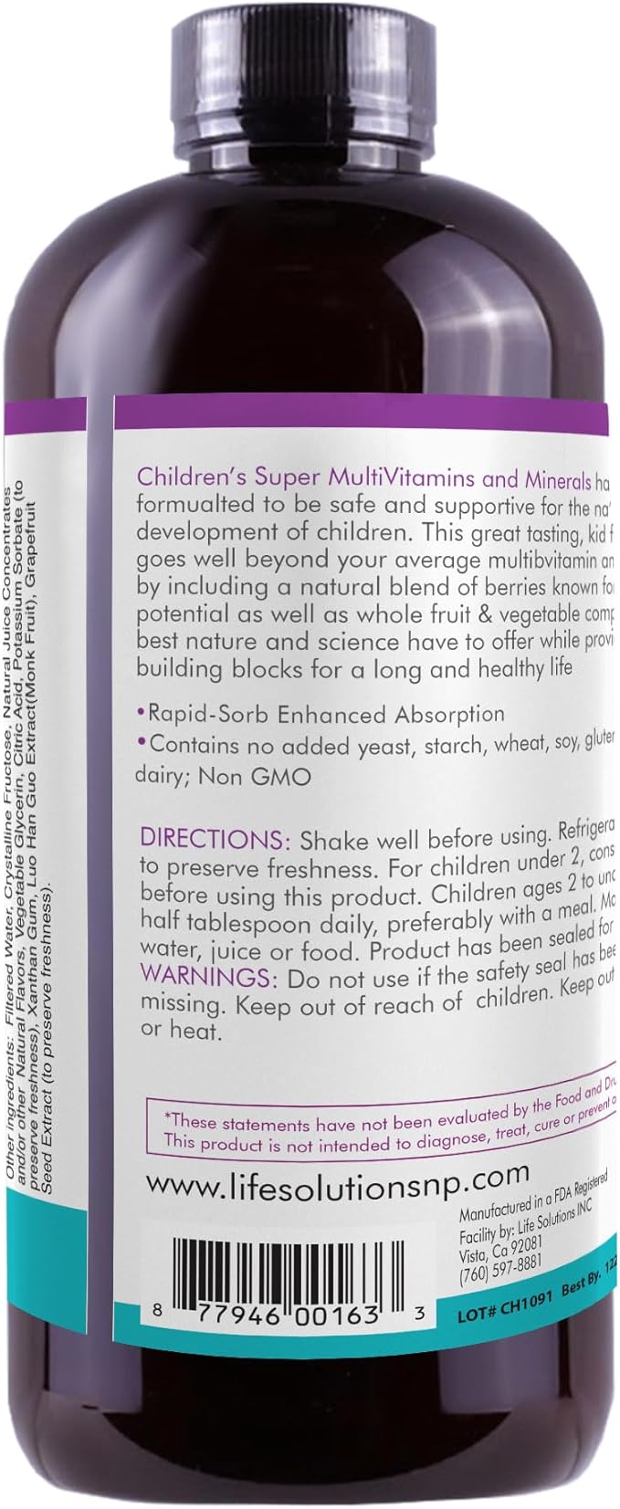 Children's Super MultiVitamins and Minerals | Professionally Formulated | Completely Natural | Liquid Dietary Supplement | 32 oz