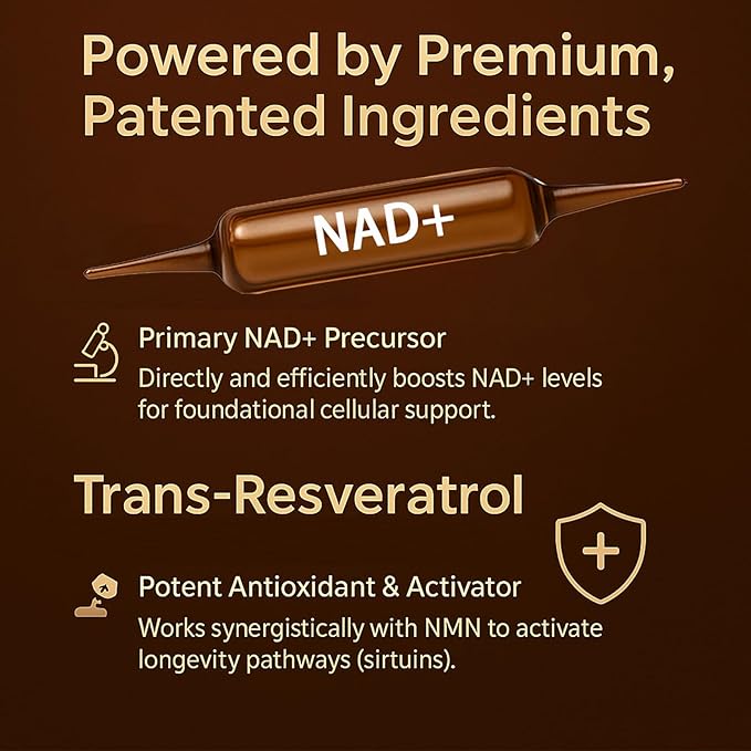 NAD Advanced Cellular Renewal - 1200mg NAD Supplement for Skin Aging Support Energy &amp Focus - 10 Vials (1)