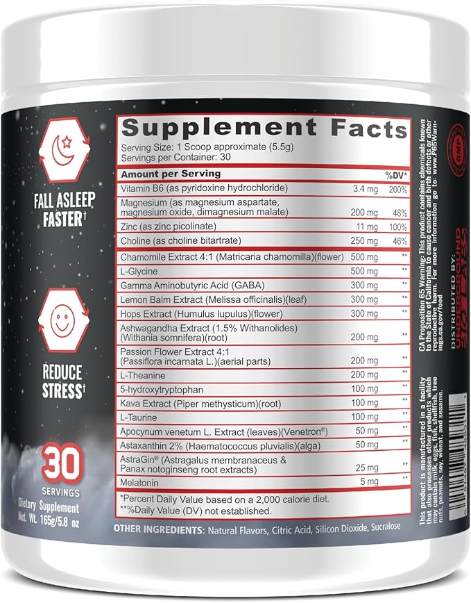 Underground Bio Labs Panda Supps – Sleepy 3.0 Natural Sleep Aid Formula: 5mg Melatonin 300mg GABA Chamomile Extract (Citrus Mango) 30 Servings