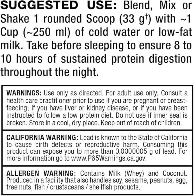 ALLMAX Casein-FX Protein Vanilla - 2 lb - 25 Grams of Slow-Release Protein Per Scoop - Low Carb &amp Zero Added Sugar - Approximate 27 Servings