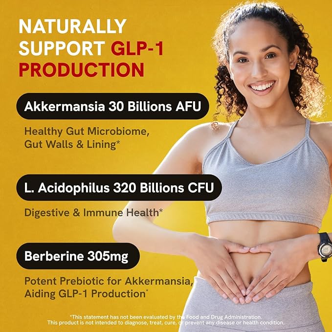 Akkermansia Muciniphila Probiotics | Probiotic and Prebiotic with Akkermansia Probiotics for gut health* | Inulin Prebiotic Fiber Capsules Astaxanthin &amp Berberine &amp Chromium | 240 capsules 2 p