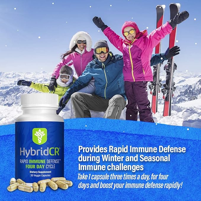 HybridCR Rapid Immunity Supplement | Zinc Echinacea Andrographis Ginseng Selenium Gluten-Free &amp Non-GMO | 5-in-1 Immune Support Supplement | Pharmacist Formulated 1 Month Supply (30 Veggie Ca
