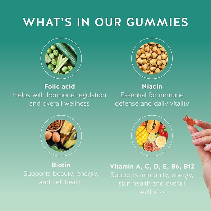 Bears with Benefits Immune Support Gummies – Vitamin C D B6 &amp B12 – Daily Immune Boost – Vegan Naturally Flavored (60 Gummies)
