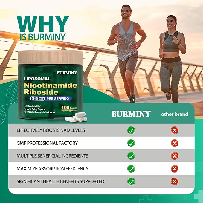 NAD Supplement NAD Nicotinamide Riboside Resveratrol 900mg Liposomal NAD Supplements for Women &amp Man High Purity NMNH Supplement Alternative for Anti-Aging Energy Focus - 2Pcs