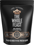 The Fittest Whole Feast Beef Protein Powder - Milk Chocolate - Grass Fed Nose to Tail Carnivore Blend Including Liver Colostrum and Whole Bone - BCAAs - 14g Collagen 21g Total Protein