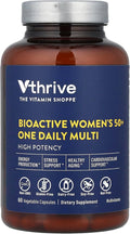 Vthrive Once-Daily Bioactive Multivitamin for Women 50+ Supports Stress Relief Healthy Aging &amp Overall Wellness with Essential Nutrients &amp Antioxidants (60 Vegetarian Capsules)
