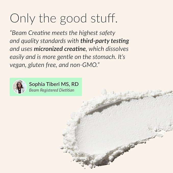 Beam Creatine Monohydrate Powder – 5g Micronized Creatine Monohydrate Flavored Creatine for Women &amp Men Muscle Strength Growth &amp Cognitive Support Watermelon Flavor 30 Servings