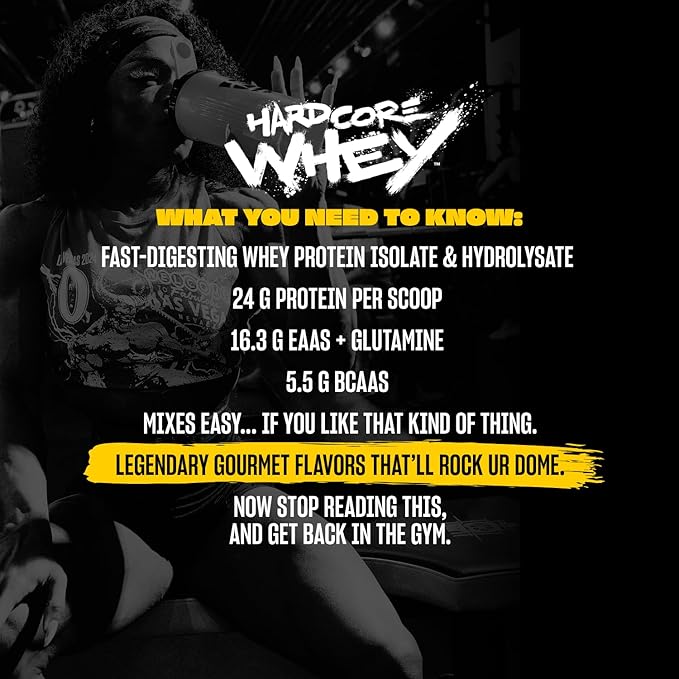 Mutant Hardcore WHEY | 100% Pure Whey Protein | 24g Protein Fast-digesting whey Protein Isolate Plus whey Protein hydrolysate | 70 Servings | 5 LB | Cookies &amp Cream