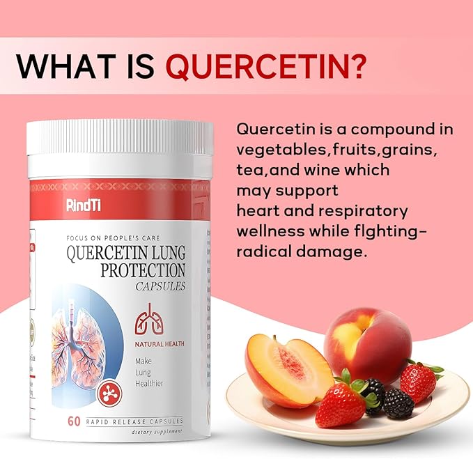 Quercetin with BromelainQuercetin 500mg CapsulesImmune HealthRespiratory Wellness60 Capsules