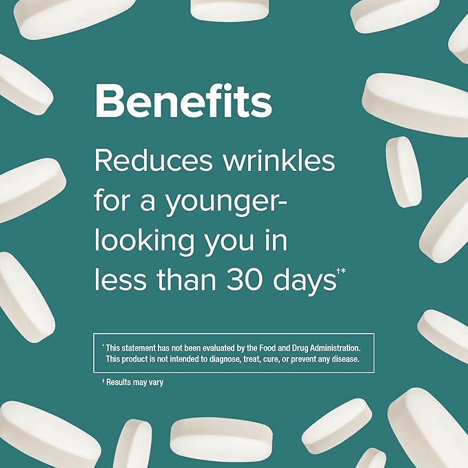 Webber Naturals Collagen30 with Biotin 2500 mg of Bioactive Collagen Peptides with 5000 mcg of Biotin Per Serving 120 Tablets For Advanced Nourishment of Skin Hair and Nails Dairy &amp Gluten