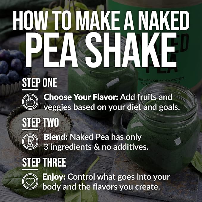 NAKED Vanilla Pea Protein Isolate 5LB Bulk + Pure Micronized Creatine Monohydrate 1000g (200 Servings) – Plant-Based Vegan Non-GMO Gluten Free Soy Free