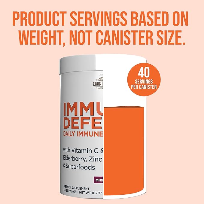 COUNTRY FARMS Immune Defense Superfoods Immune Support Supplement Vitamin C with Black Elderberry Echinacea Turmeric Supports Hydration with Probiotics and Prebiotics Berry Flavor 40 Servings