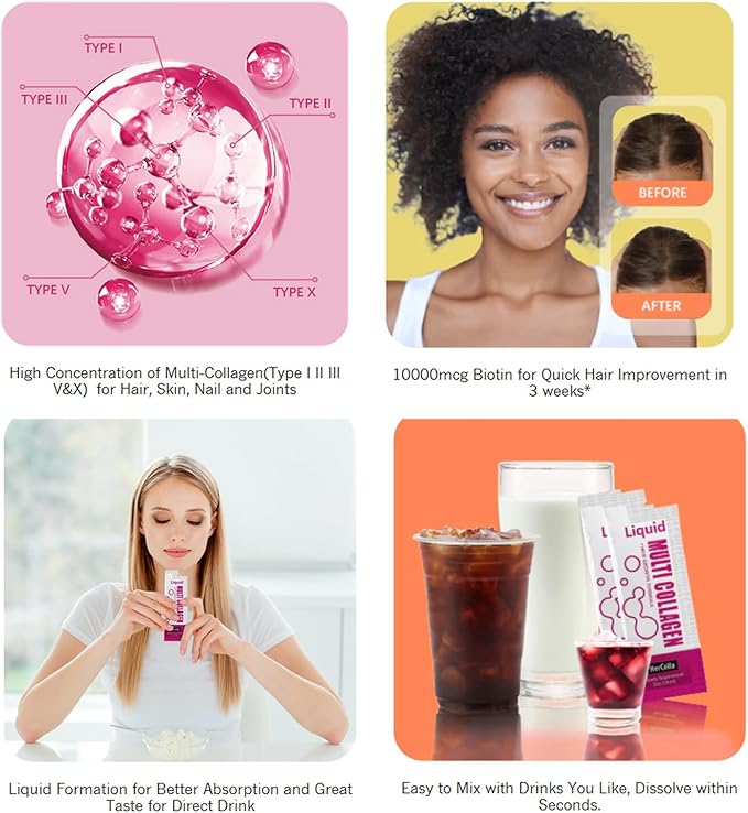 Liquid Collagen for Women Multi Collagen Gummies 1000mg