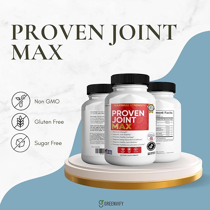 Maximum Strength Joint Max Supplement 60 Capsules with Glucosamine Chondroitin Turmeric 20 Day Supply (1)