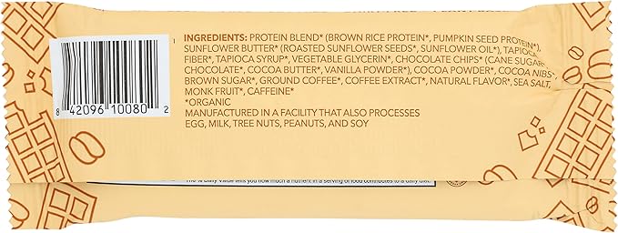 Aloha Organic Chocolate Espresso Protein Bars 14g Plant-Based Protein 85mg Caffeine USDA Certified Organic Gluten Free &amp Non-GMO 1.98 Oz (Pack of 12)