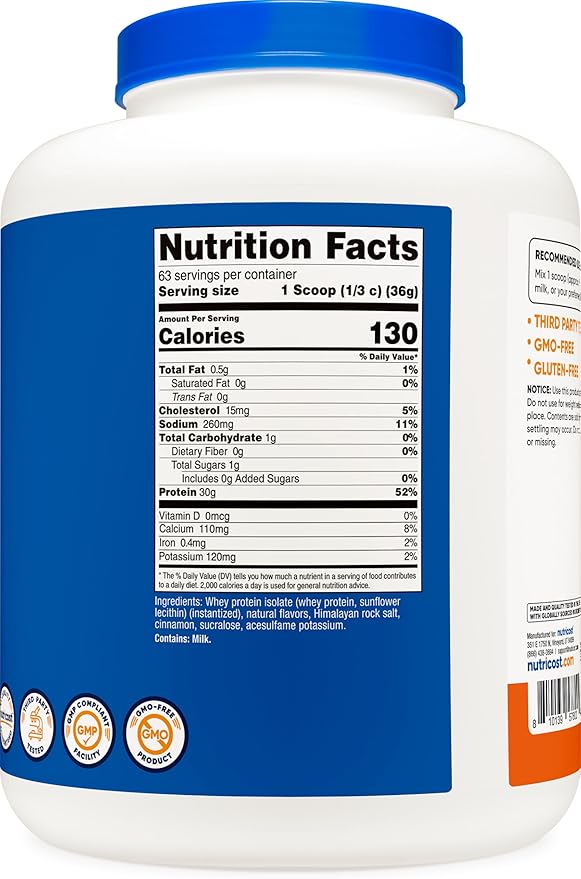Nutricost Whey Protein Isolate Powder (Pumpkin Spice) 5 LB - 30g of Protein GMO-Free Gluten-Free 63 Servings