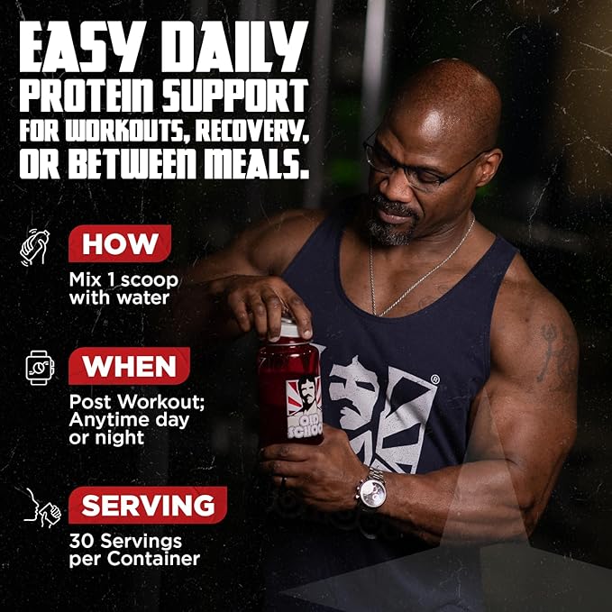 Old School Labs Protein Powder Isolate Sourced from Egg Milk&amp Beef - Made for Men &amp Women for Building Muscle &amp Post-Workout Recovery - Zero Sugar Vanilla Milkshake Flavor - 30 Servings