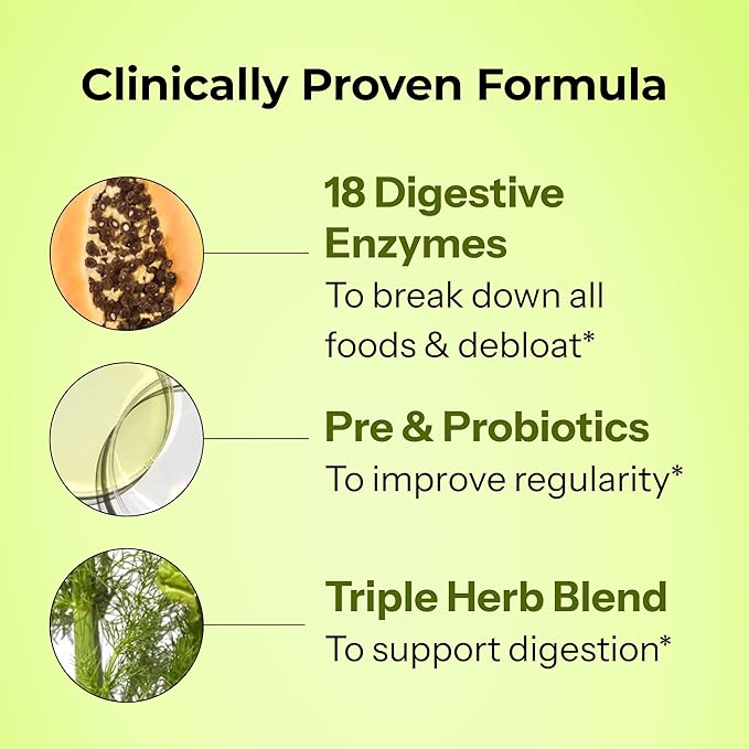 HUM Flatter Me Digestive Enzymes Plus Prebiotics &amp Probiotics Digestive Health Bloating Supplement for Women &amp Men Fast Acting Anti Bloat Pills Multi Enzyme for Debloating Vegan 60 Capsule