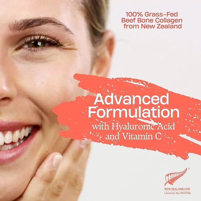 FREZZOR Collagen Peptides Powder Fine Lines &amp Wrinkles Hair &amp Nails Supports Youthful Flexibility &amp Mobility 100% New Zealand Hydrolyzed Beef Bone Collagen Unflavored 23.7 Ounce-3 Ja