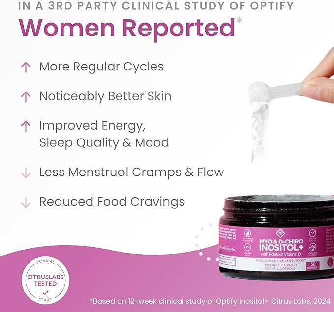 Premium Inositol Supplement - Myo-Inositol and D-Chiro Inositol Powder Plus Folate and Vitamin D - Ideal 40:1 Ratio - Hormone Balance &amp Healthy Ovarian Support for Women - Vitamin B8 - 30 Day Supp