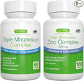 Triple Magnesium Complex + Zinc Complex Vegan Bundle High Absorption Chelated Magnesium + 25mg Chelated Zinc Picolinate &amp Bisglycinate with Copper by Igennus