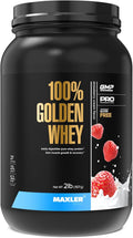 Maxler 100% Golden Whey Protein - 23g of Protein per Serving - Whey Protein Powder for Pre Post Workout - Fast-Absorbing Whey Concentrate Isolate &amp Hydrolysate Blend - Strawberry Cream 2 lb