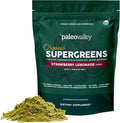 Paleovalley Organic Supergreens - Organic Greens Powder Superfood for Immune Support - Paleo Green Powder Blend - 28 Servings - 23 Superfoods - Gluten Free No Cereal Grasses Soy or Grain