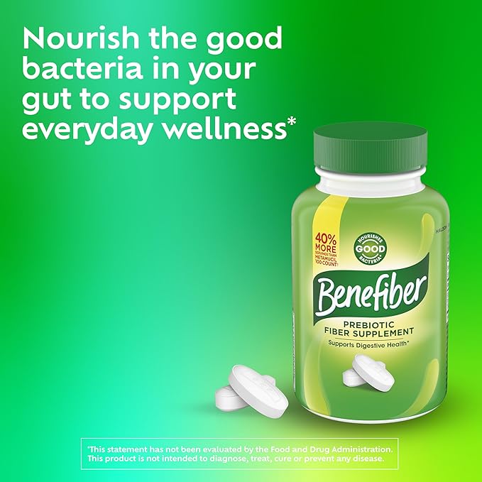Benefiber Prebiotic Fiber Supplement Caplets84 Count (Pack of 2)